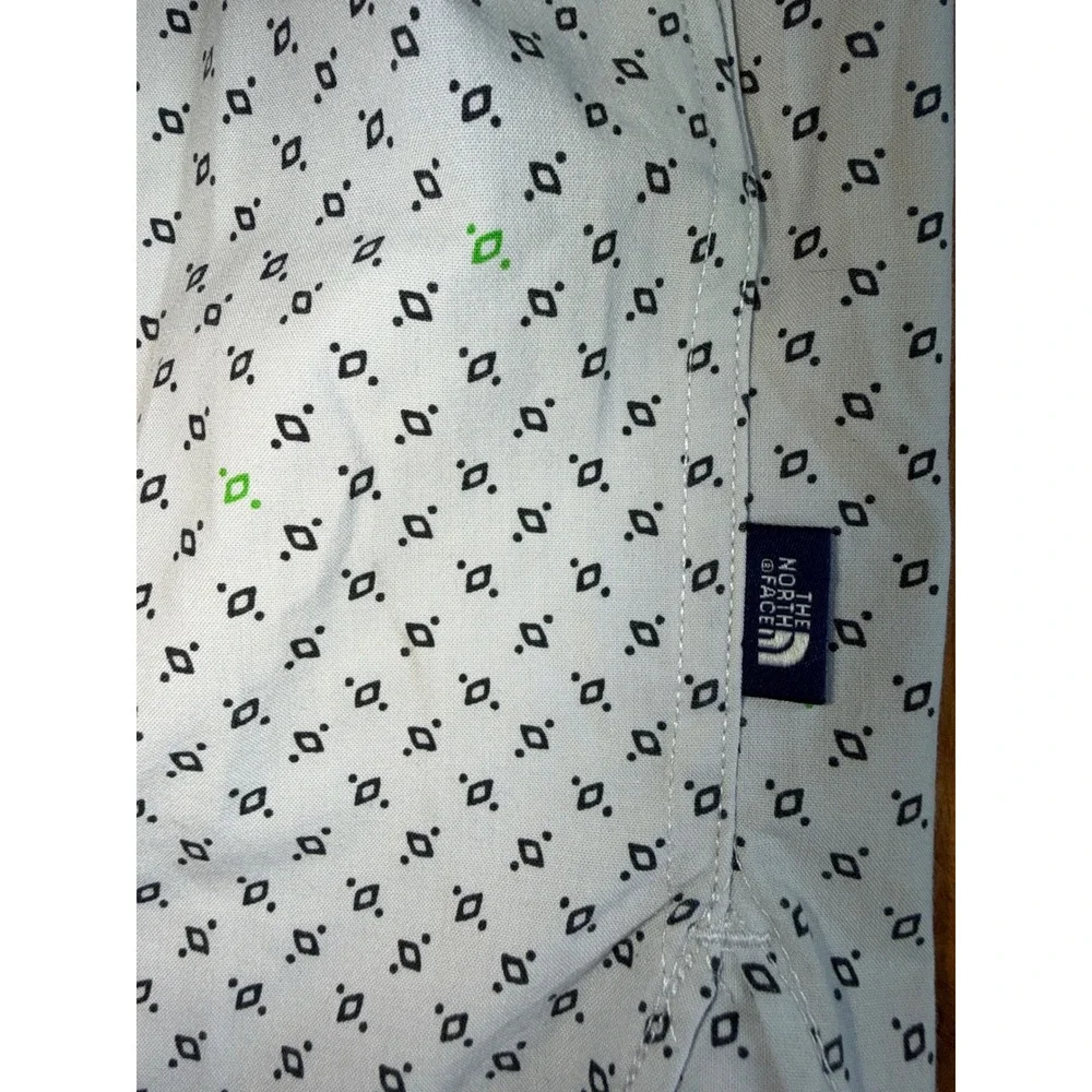 Lot of 3 The North Face Mens XL Short Sleeve Button Down Shirts Green White 485